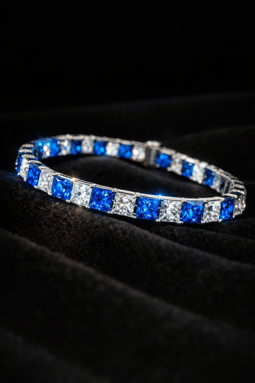 Custom sapphire and diamond bracelet by Cranstoun Court